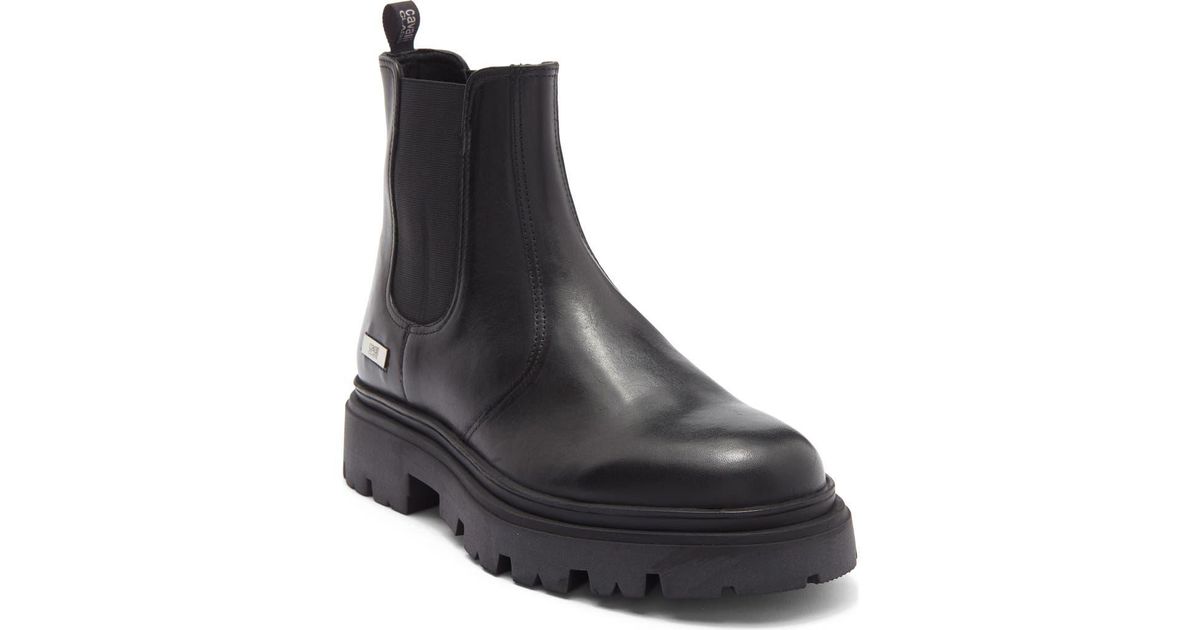 Roberto Cavalli Men\'s Black Leather Chelsea Boots Roberto Cavalli Tiger Tooth Chelsea Boots in Black for Men  main image 3
