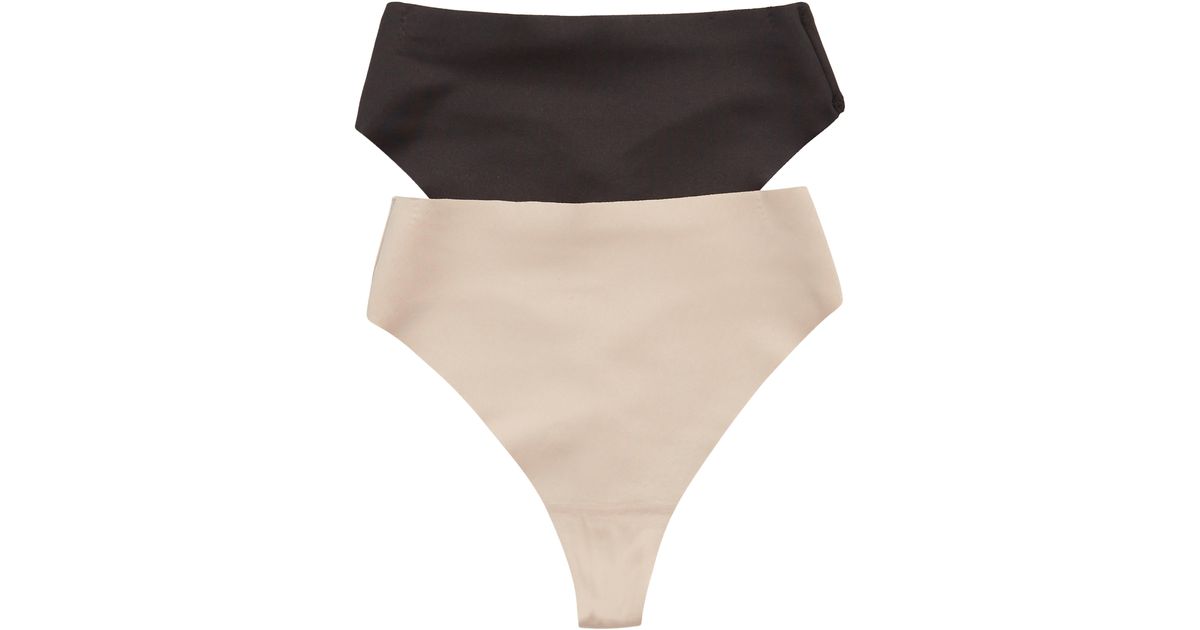 Tc Fine Intimates 2pack Everyday Tummy Control Thongs in Black Lyst
