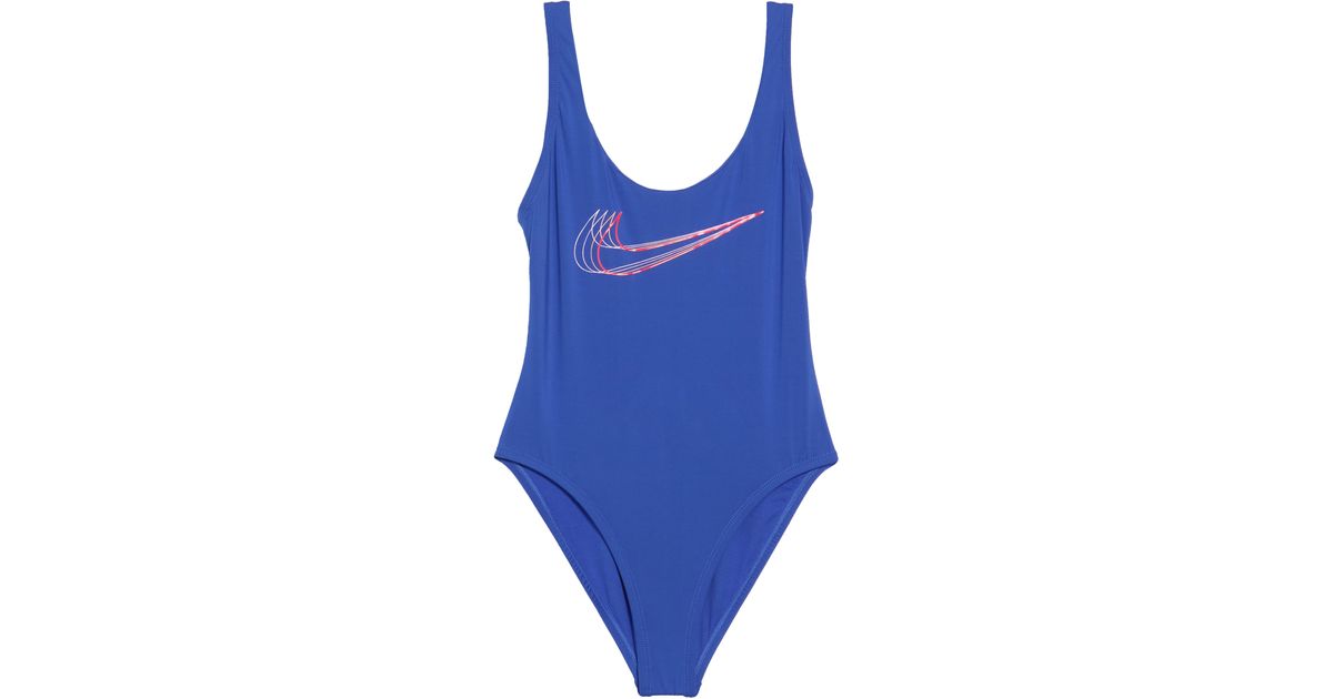 Nike Uback Onepiece Swimsuit in Blue Lyst