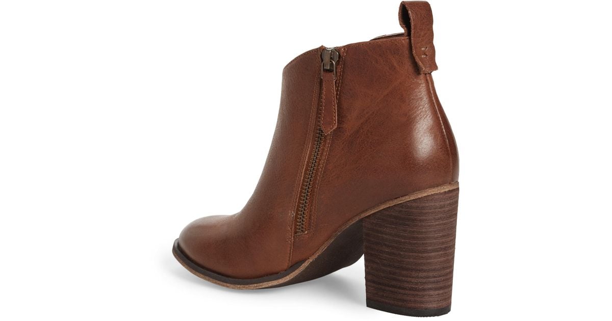 bp lance block heel bootie cognac