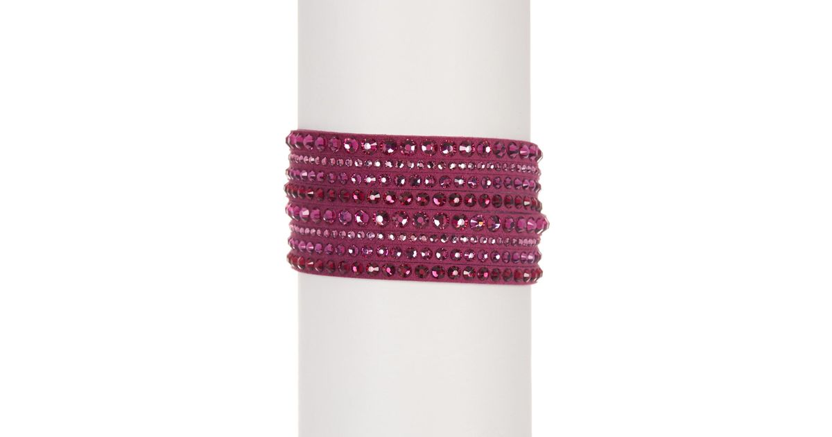 Swarovski Slake Crystal Deluxe Bracelet in Fuschia (Pink) - Lyst