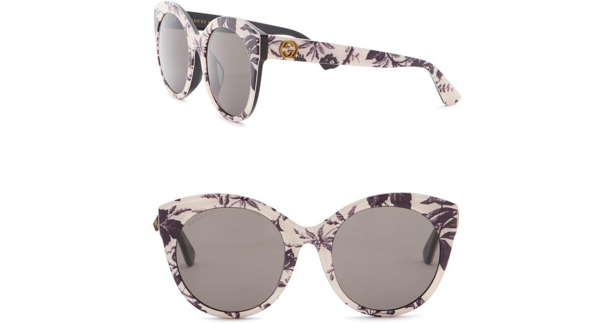gucci 52mm round cat eye sunglasses