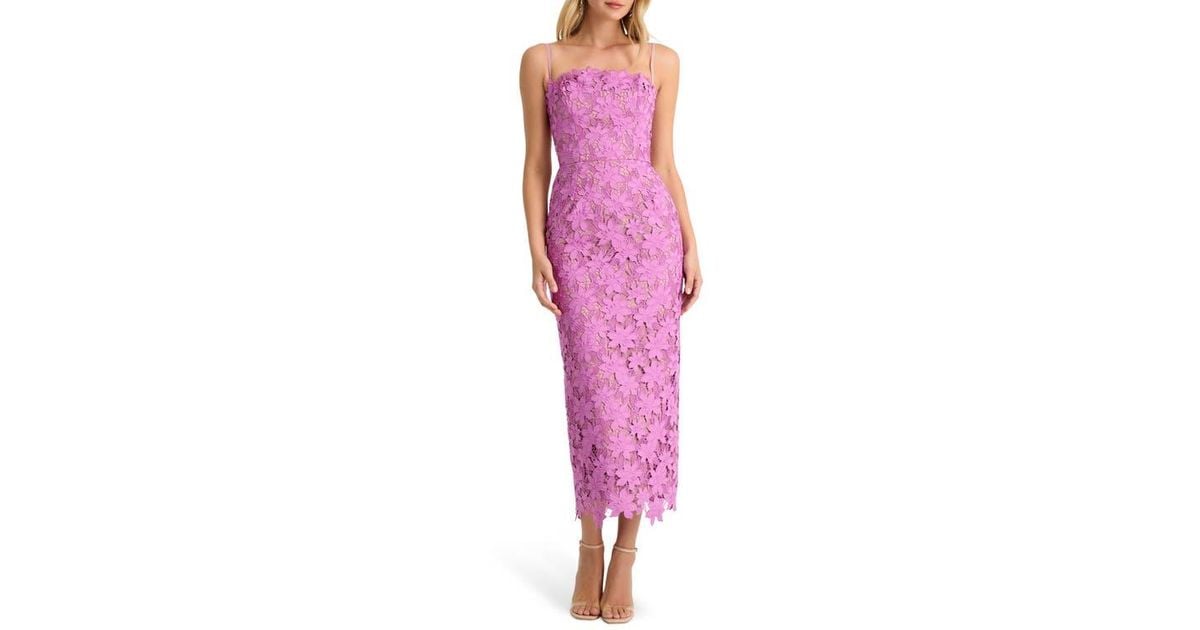 HELSI Gemma Broderie Anglaise Midi Cocktail Dress in Pink | Lyst