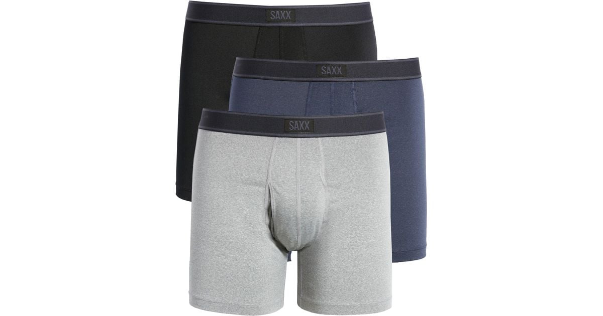 Saxx Underwear Co. Assorted 3-pack Boxer Briefs In Blk/ink Htr/grey Htr At  Nordstrom Rack in Gray for Men