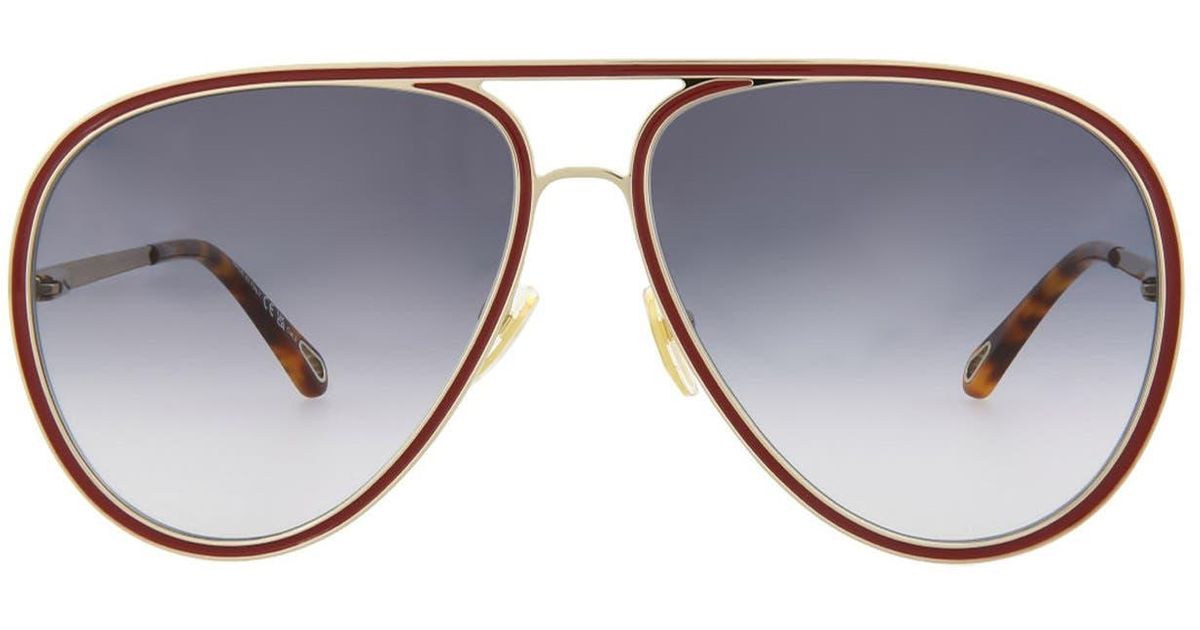 Chloé Novelty 63mm Oversize Aviator Sunglasses in Blue Lyst