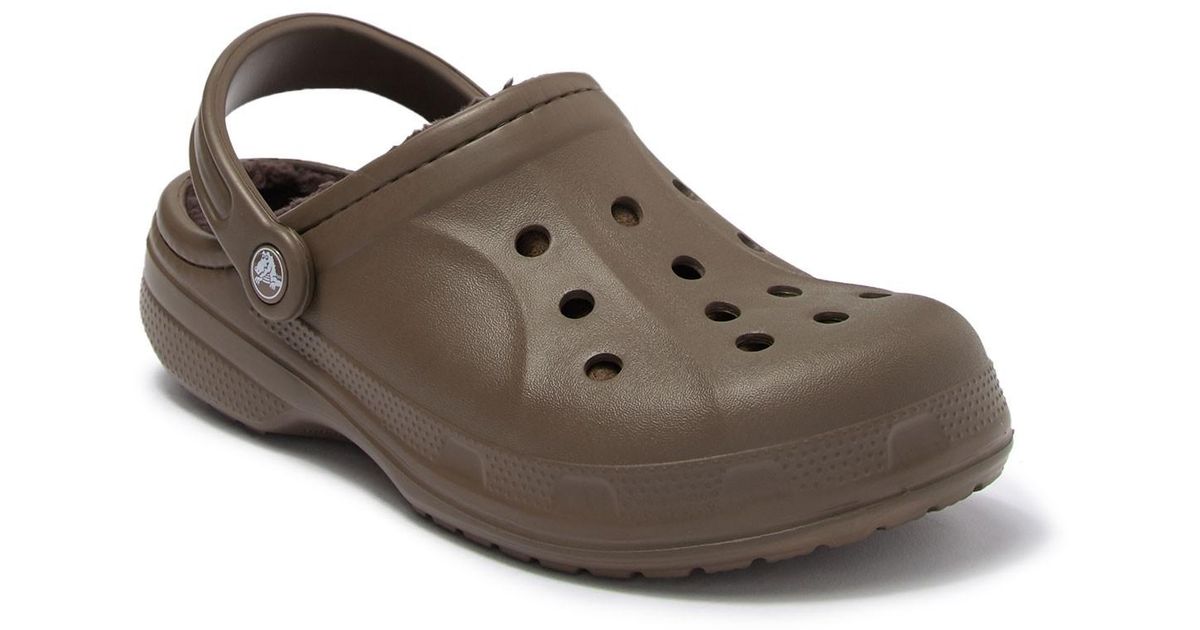 Crocs™ Winter Faux Fur Lined Clog in Brown | Lyst