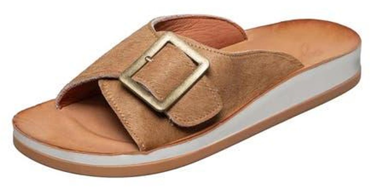 Antelope Farley Genuine Calf Hair Slide Sandal in White | Lyst