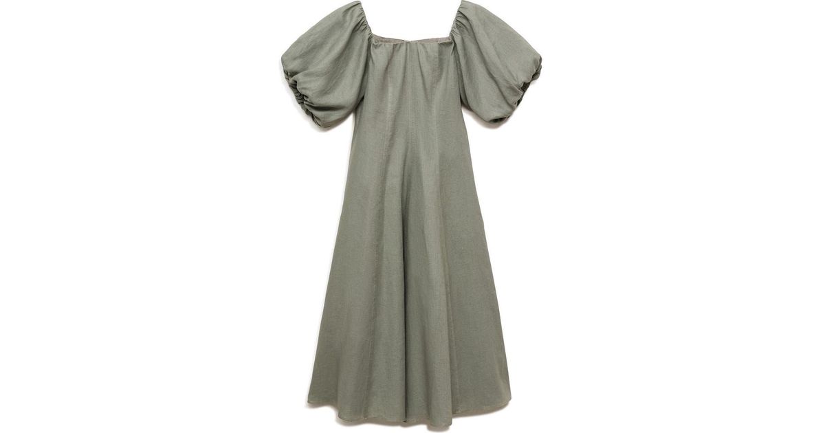Mango Menorca Off The Shoulder Linen Dress in Green | Lyst Mango Menorca Off The Shoulder Linen Dress in Green | Lyst