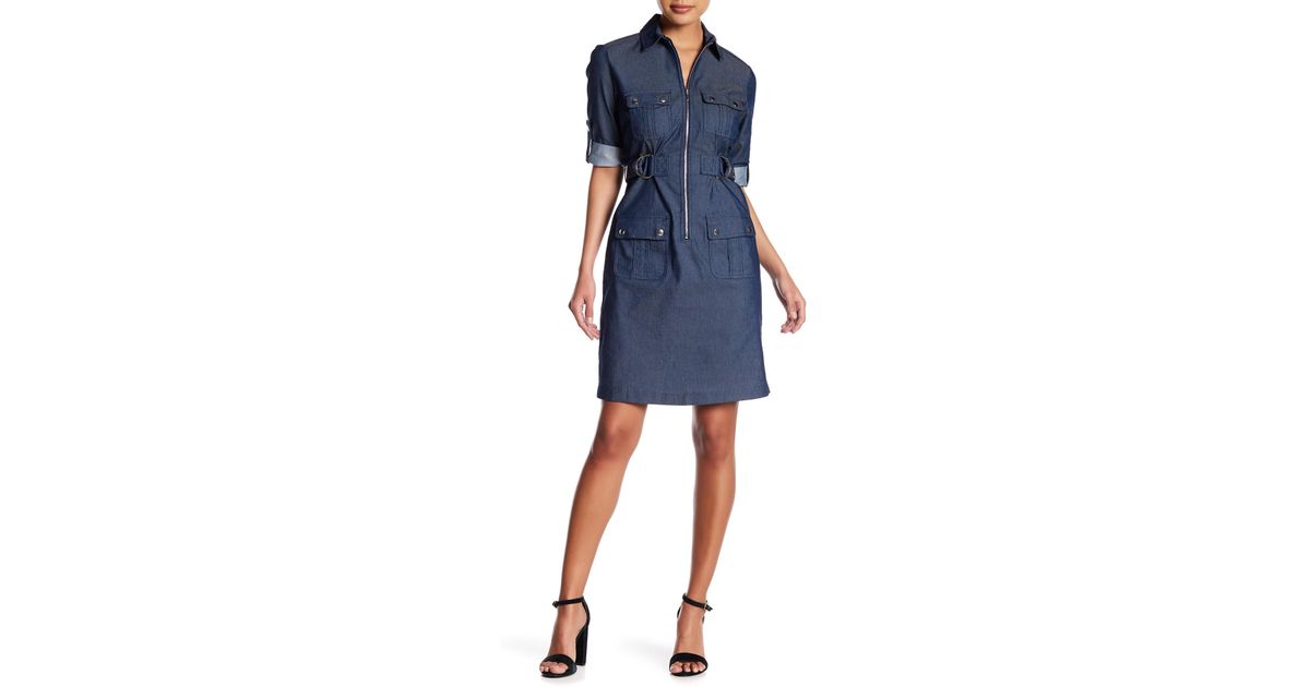 sharagano denim dress