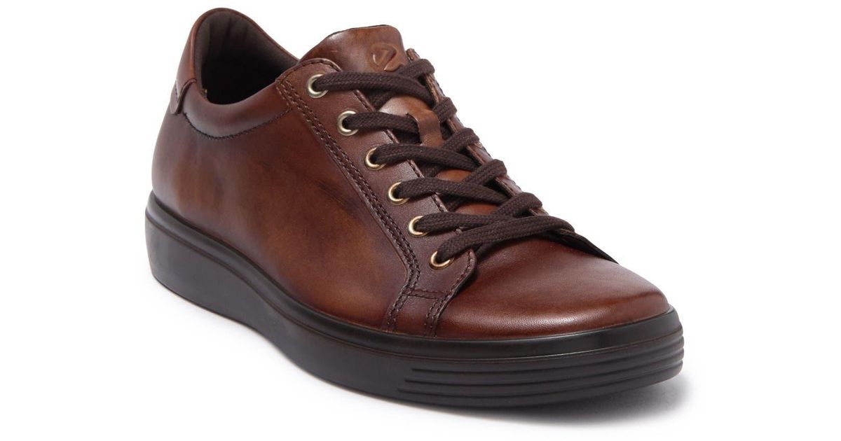 Ecco Soft Classic Leather Sneaker in Brown for Men - Lyst