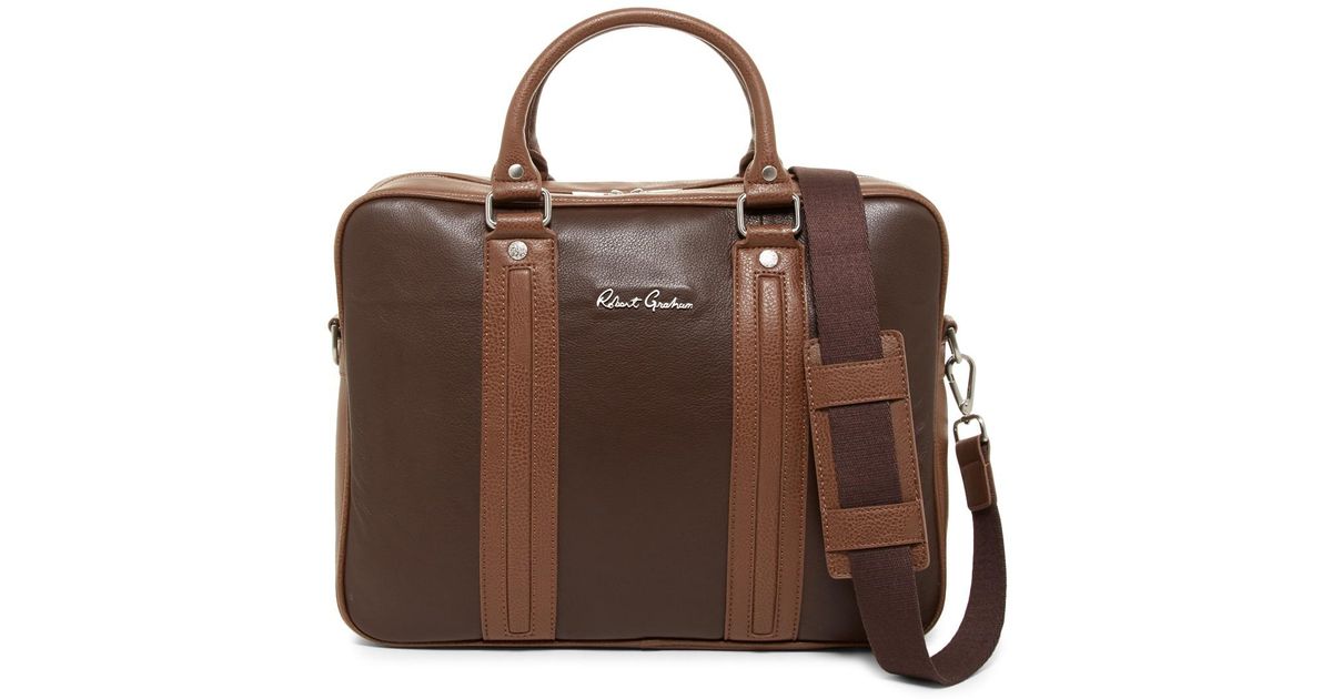 robert graham roman leather briefcase
