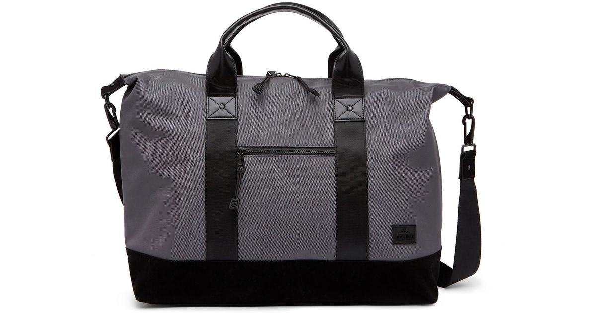 Steve Madden Synthetic Ballistic Nylon Overnight Bag In Grey Gray Ballistic Nylon Overnight Bag