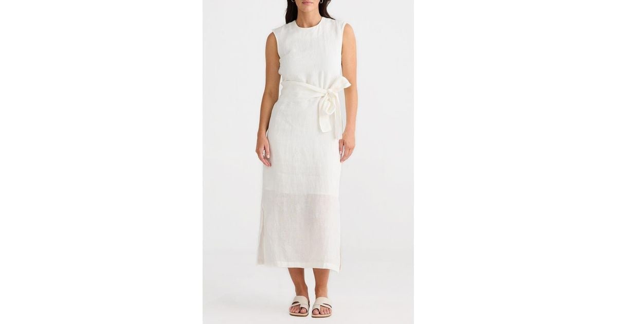 Brave+True Turning Point Sleeveless Linen Dress in White | Lyst Brave+True Turning Point Sleeveless Linen Dress in White | Lyst