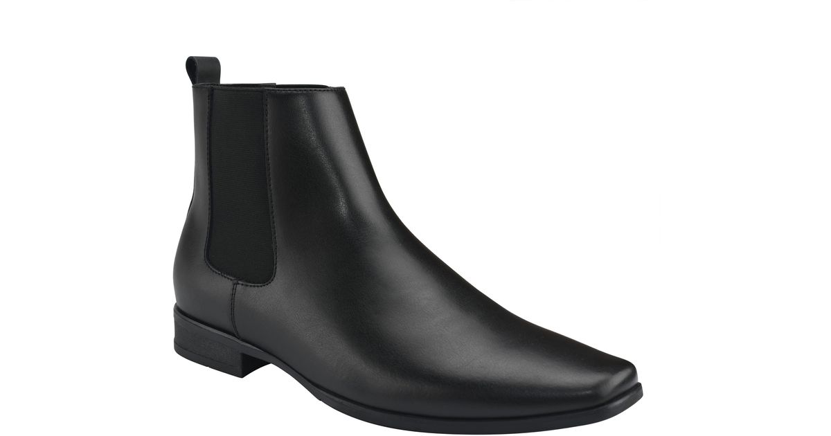 Calvin Klein Brayden Chelsea Boot In Black Lea At Nordstrom Rack for