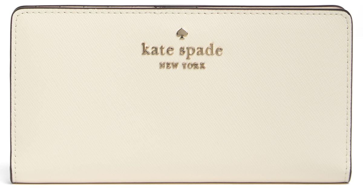 Kate Spade Staci Large Slim Bifold Wallet in Natural Lyst