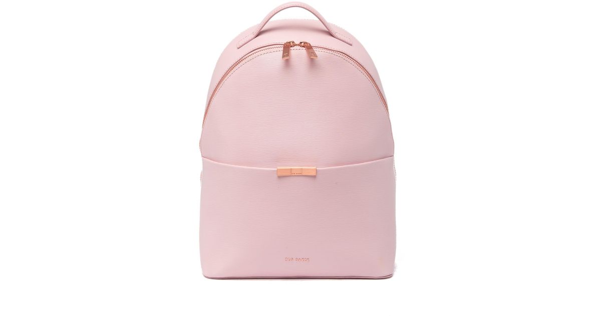 light pink leather backpack
