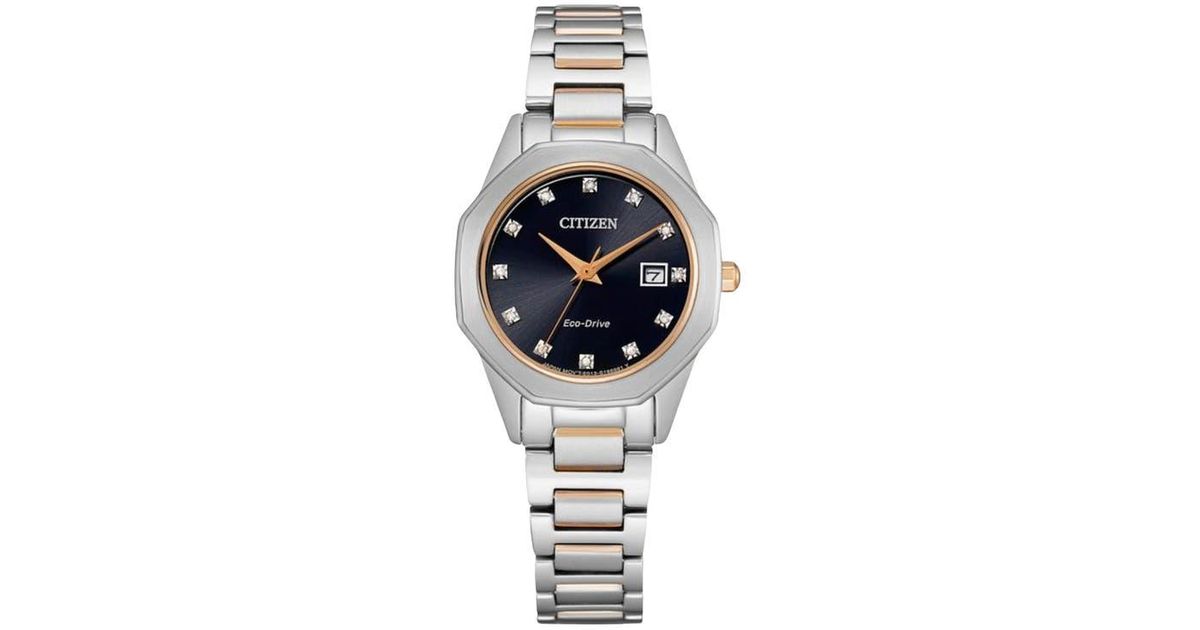 Citizen Corso Diamond Accent Eco Drive Bracelet Watch 28Mm in Metallic Lyst