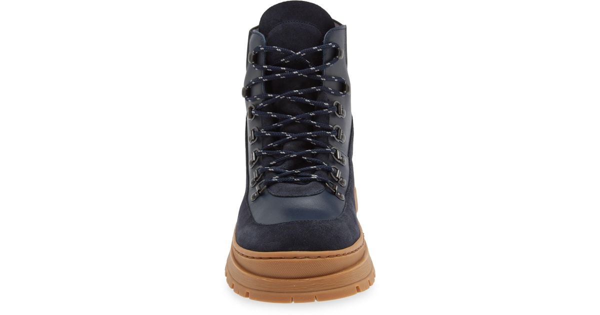 Ted Baker Leather Westonn Chunky Hiking Boot In Navy At Nordstrom Rack