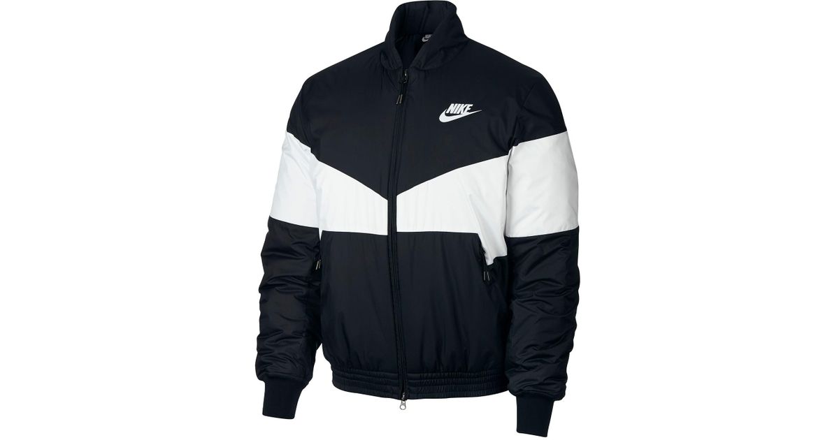 nike logo embossed bomber jacket