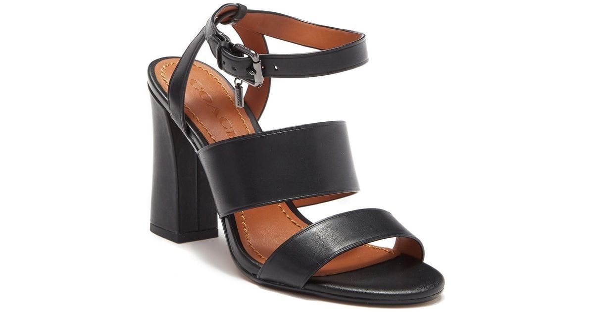 coach black sandals