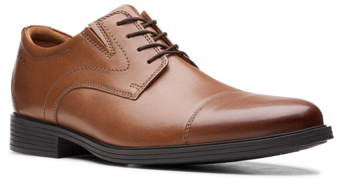 Clarks Leather Whiddon Cap-toe Oxfords in Dark Tan l (Brown) for 