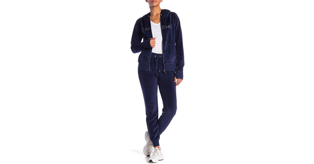 Bebe Sport Velour Zip Hoodie With Microstone Women Clothing Rayvoltbike Com