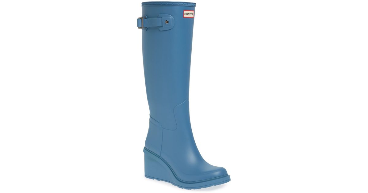 hunter original refined wedge rain boot