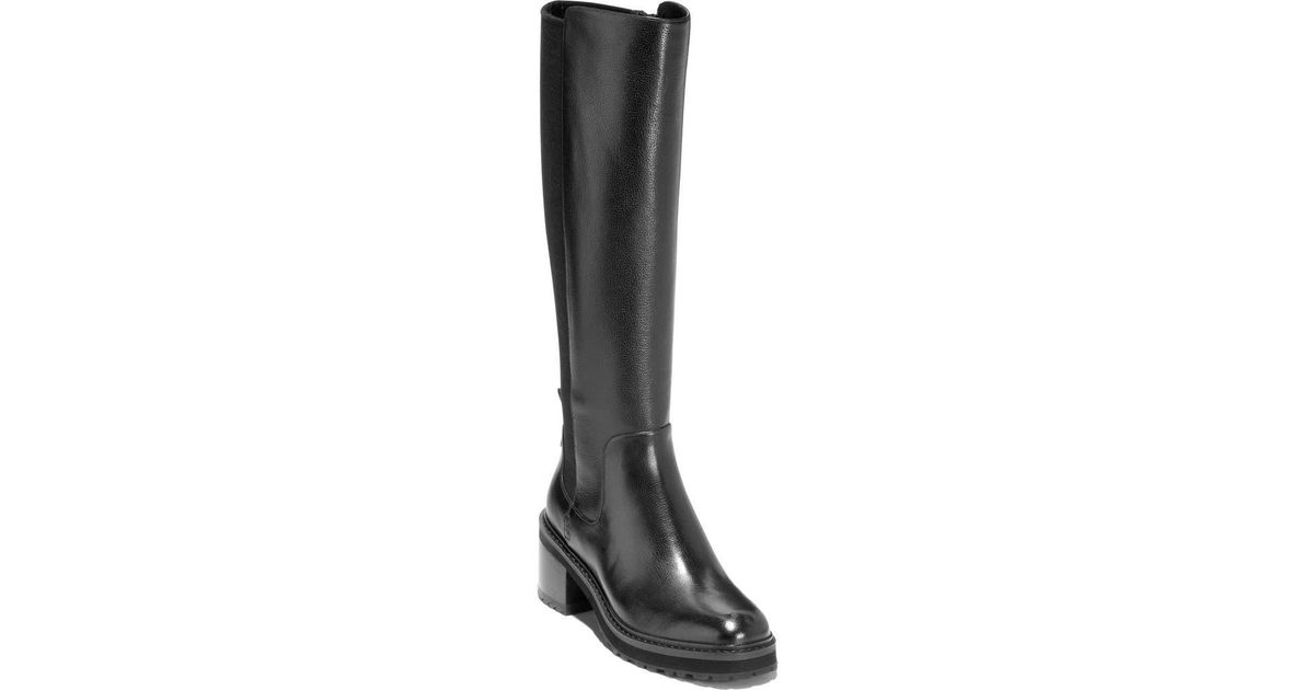 Cole Haan Gema Lug Tall Boots in Black | Lyst