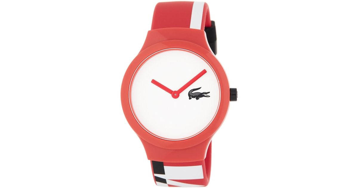lacoste red watch