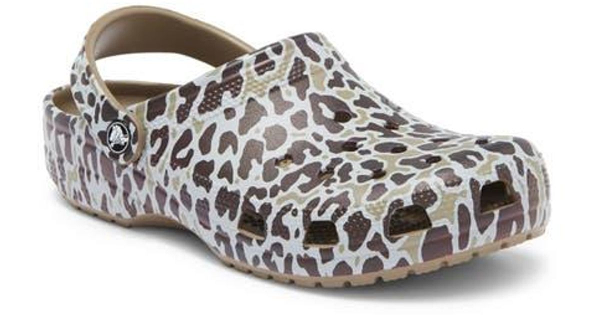 Crocs™ Animal Print Foam Clogs in White | Lyst