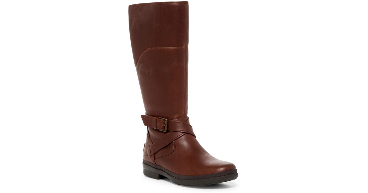 UGG Leather Evanna Riding Boot in Brown - Lyst