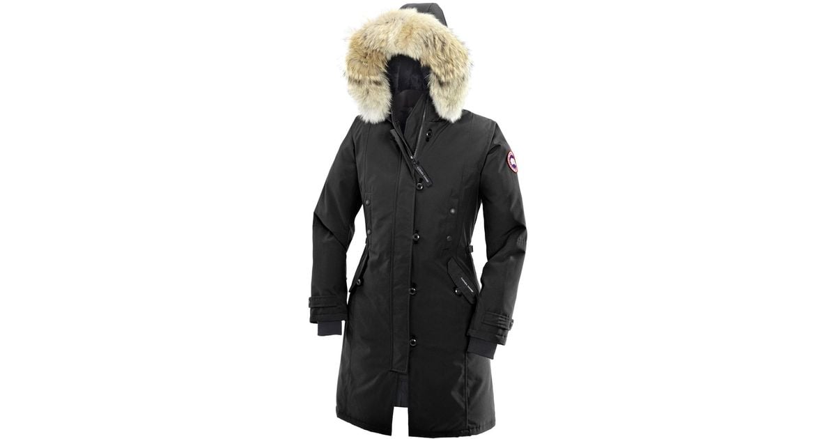kensington slim fit down parka with genuine coyote fur trim