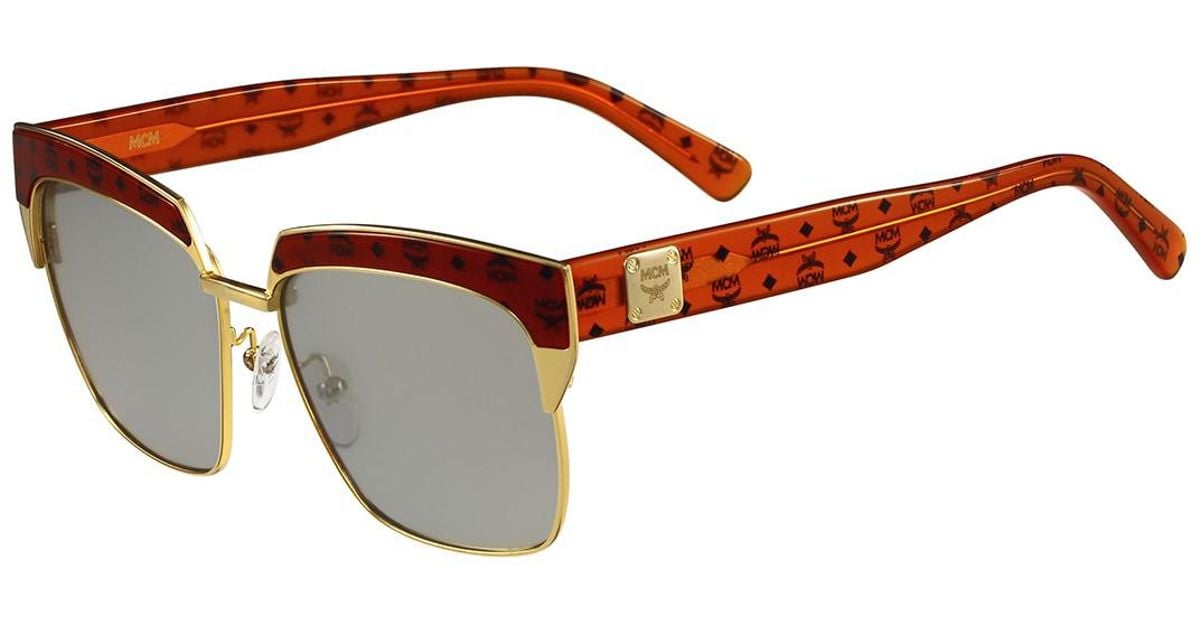 MCM Visetos 56mm Retro Sunglasses in Shiny GoldOrange (Brown) Lyst