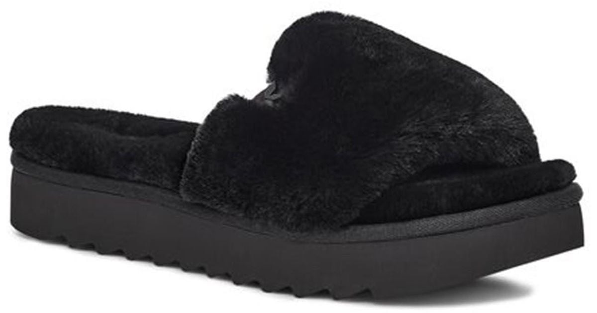 UGG Fuzzah Faux Fur Slide Sandal in Black Lyst