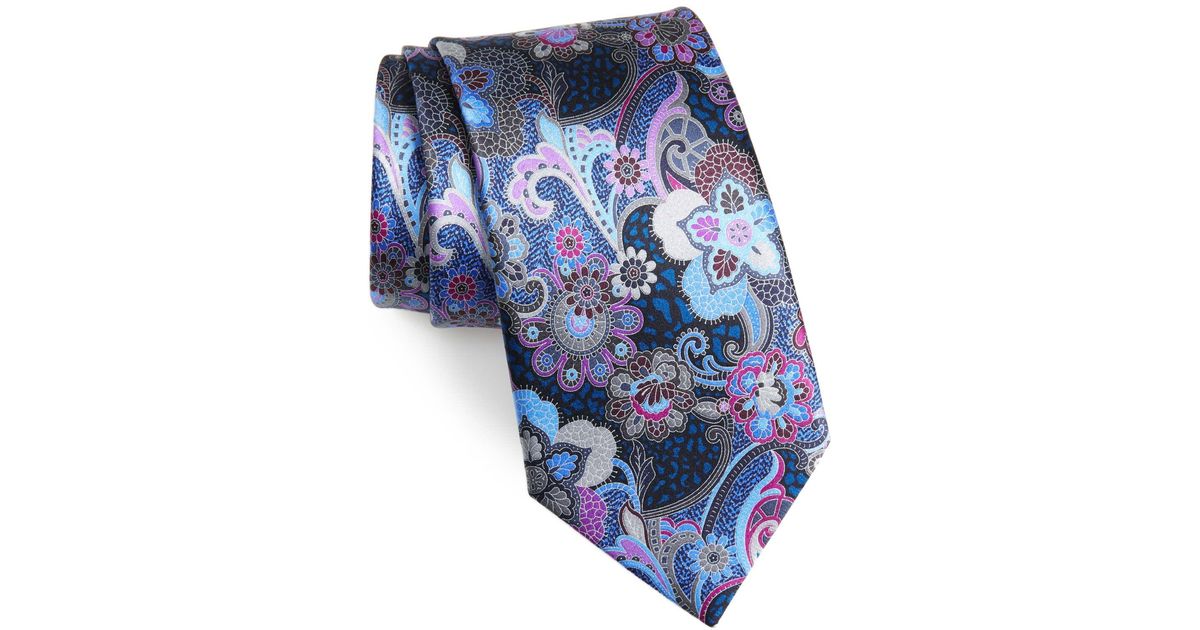 Zegna Quindici Paisley Silk Tie in Blue for Men | Lyst