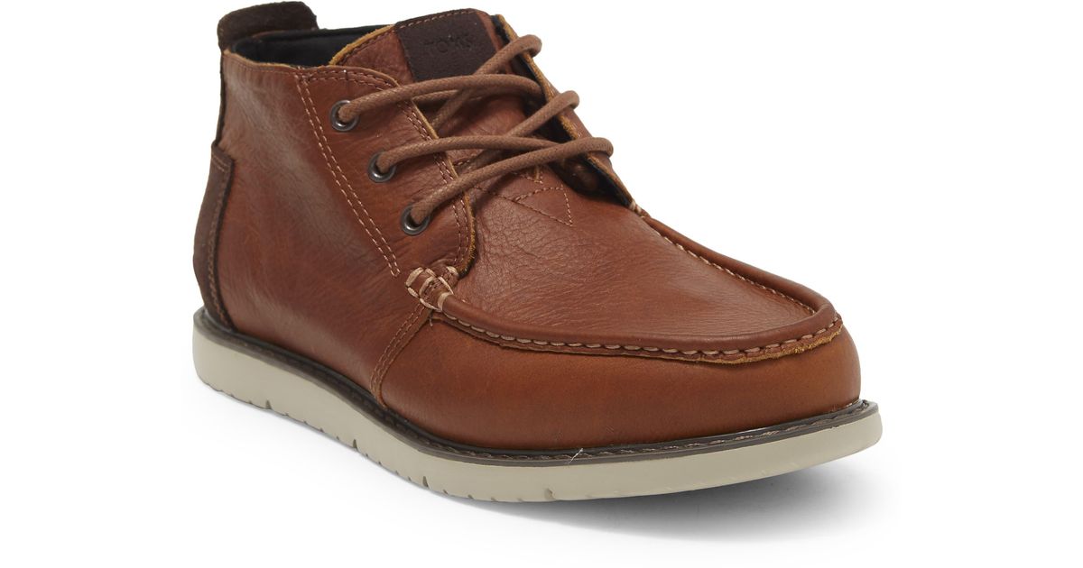 TOMS Navi Moc Toe Chukka Boot In Brown Leather Boot At Nordstrom Rack ...