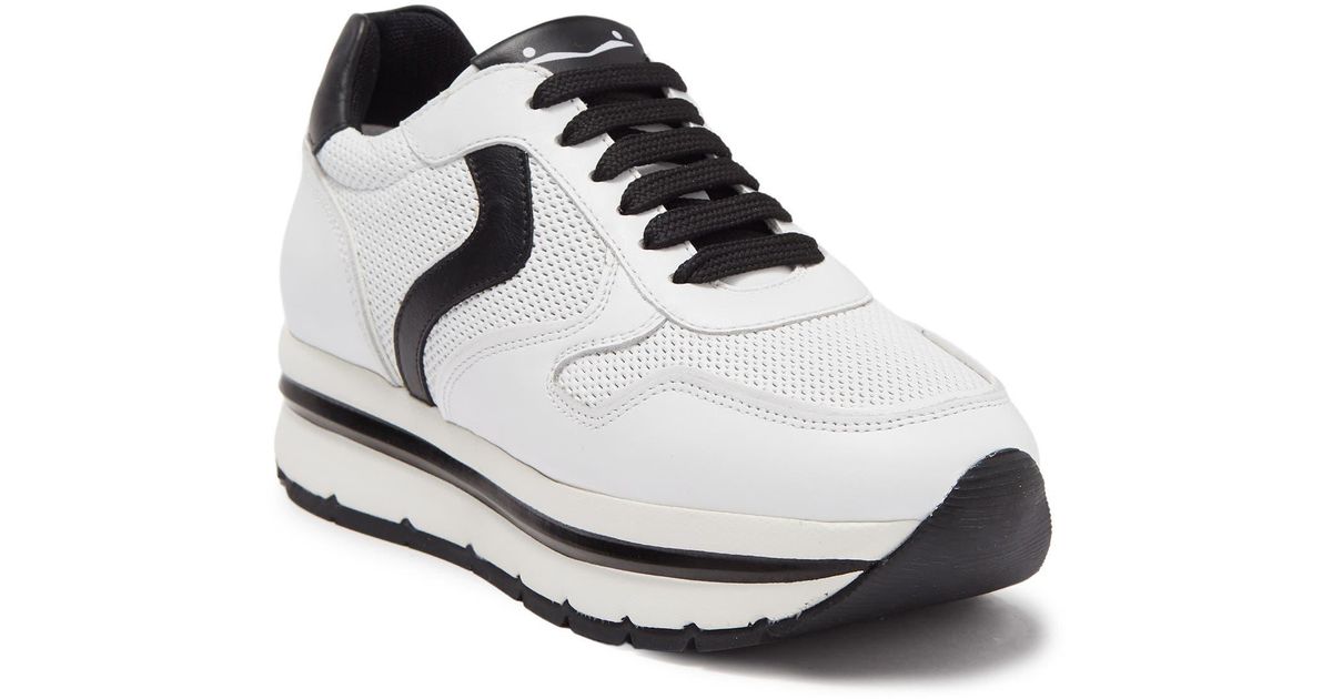 Voile Blanche Viola Blanche Stacked Sole Sneaker In Bianco-nero At ...