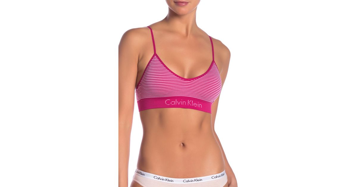 striped calvin klein bra