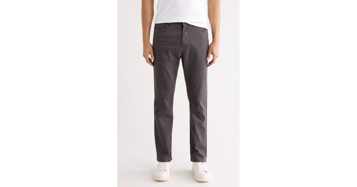 T.R. Premium Satin Twill Chino Pants in Gray for Men | Lyst