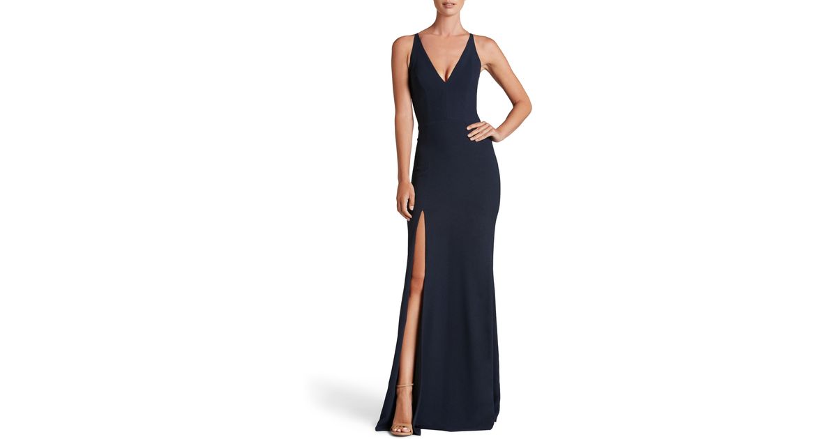 iris slit crepe gown