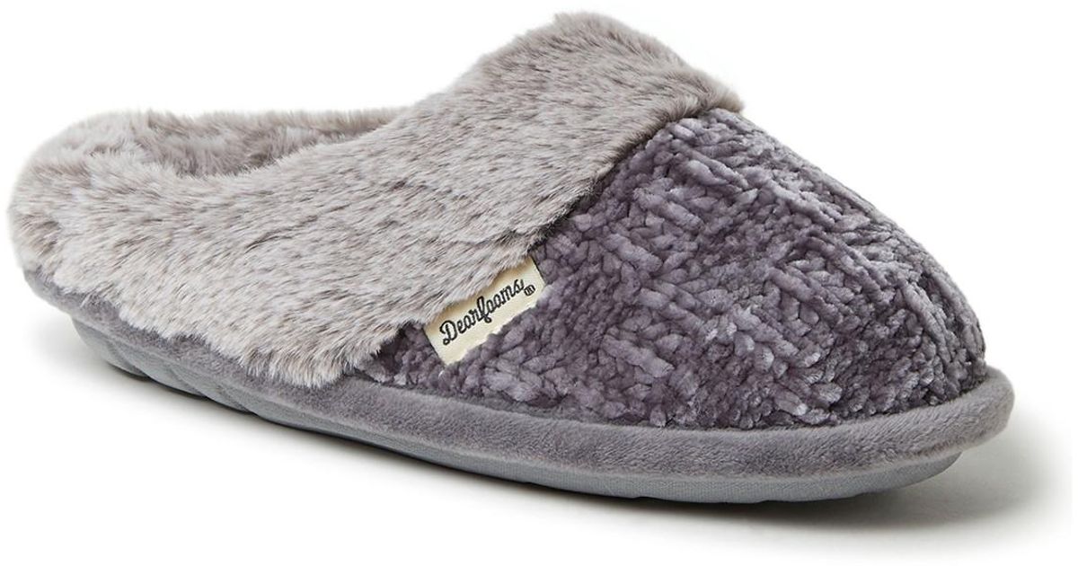women's dearfoams chenille knit clog slippers