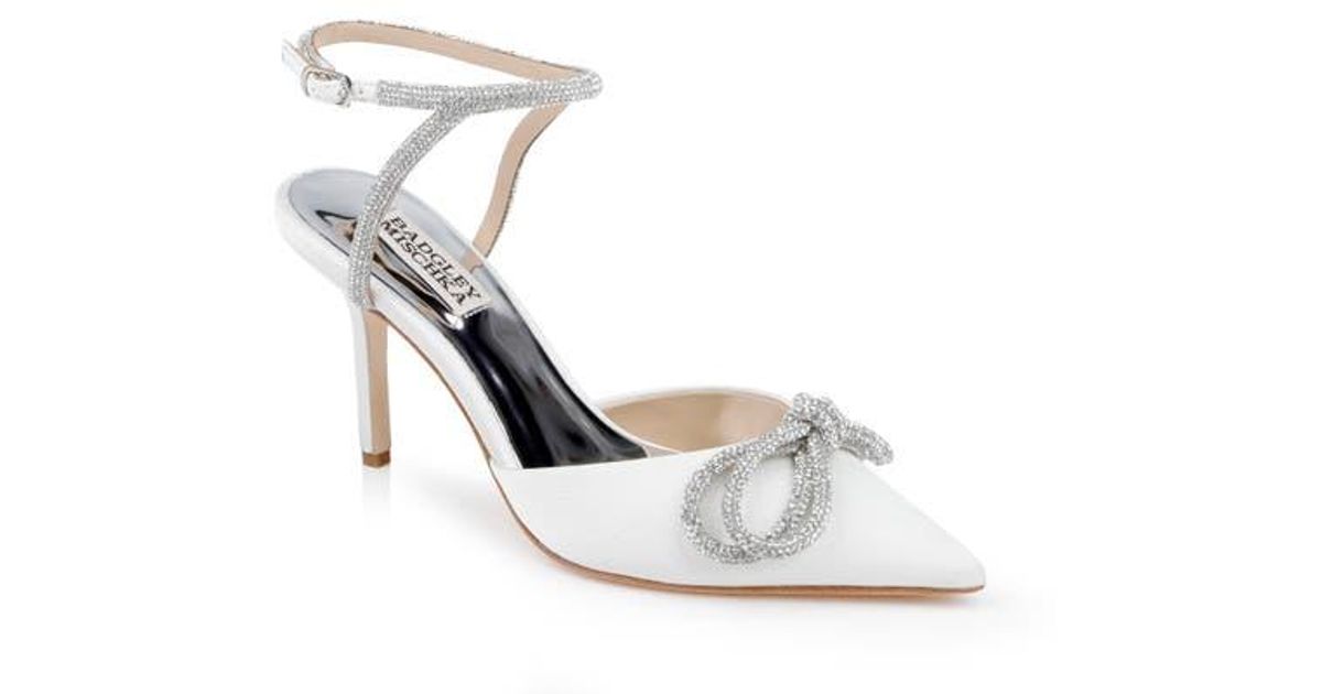Badgley Mischka Jasmine Pointed Toe Pump in White Lyst