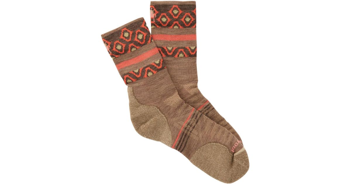 Lyst Smartwool Phd Outdoor Light Pattern Mid Crew Socks In Brown