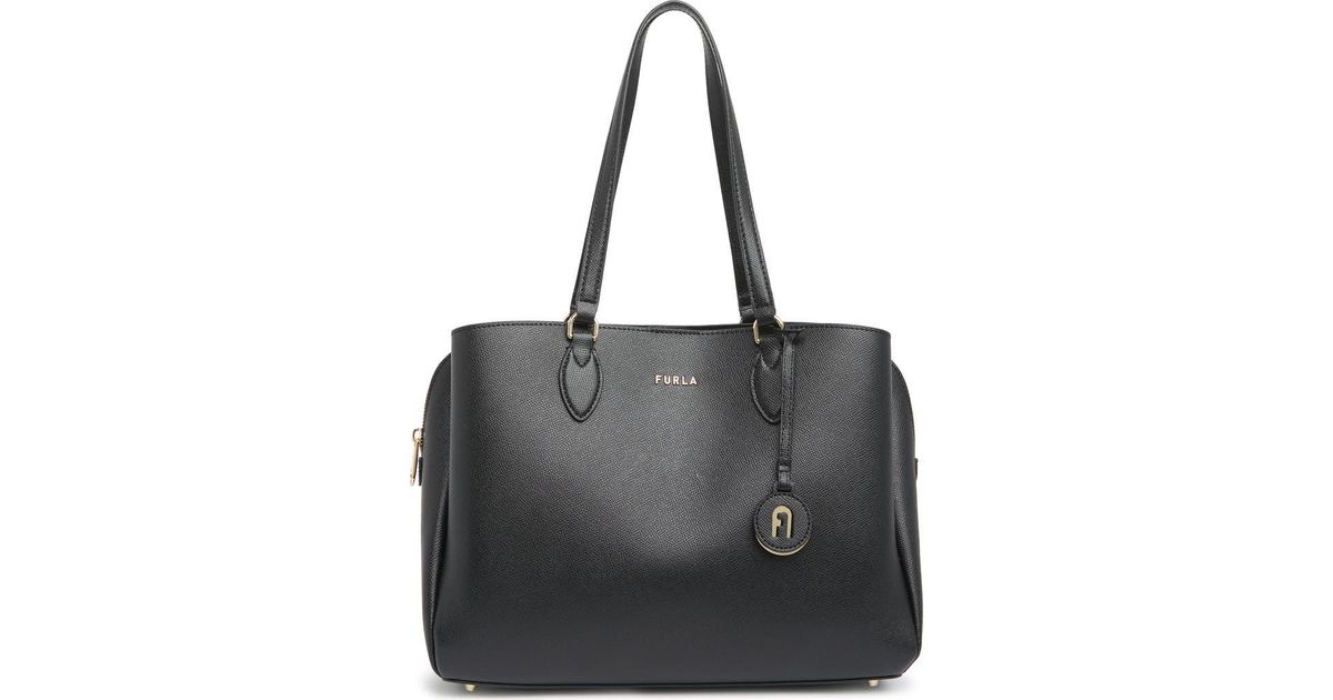 Furla Leather Tote Handbag in Black Lyst