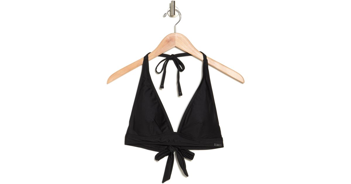 DKNY Halter Tie Triangle Bikini Top in Black Lyst