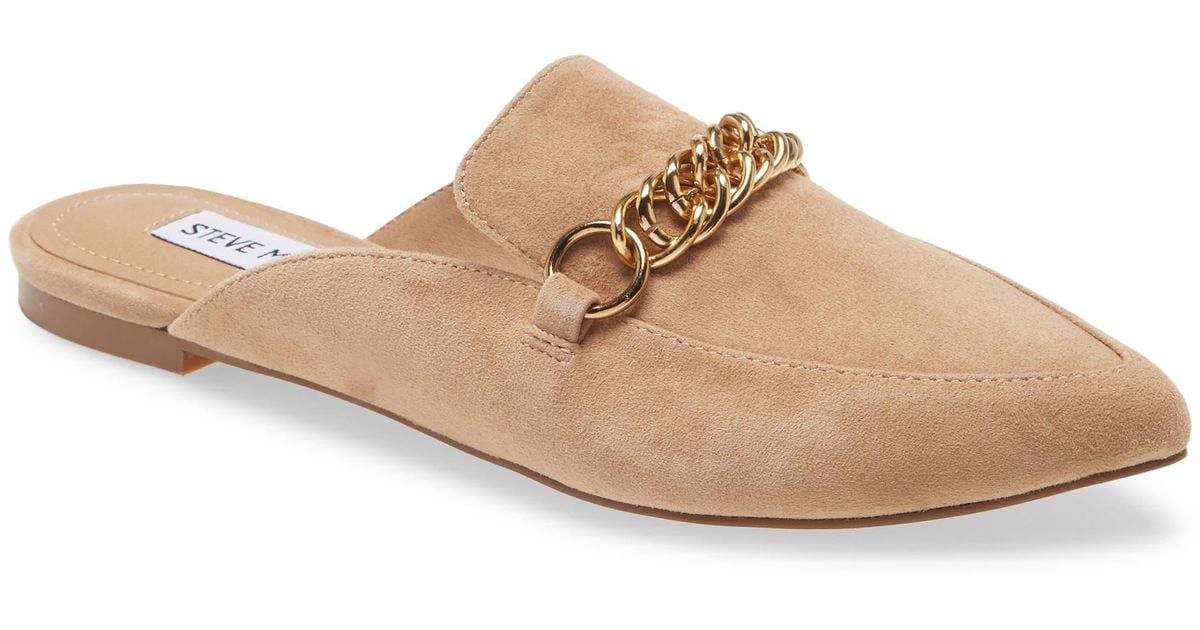 Steve Madden Forever Chain Pointed Toe Mule In Tan Suede At Nordstrom