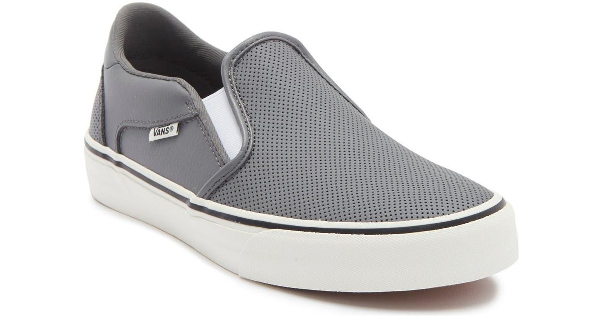 VANS Asher Deluxe Gray Slip-On Comfort Sneakers Textile Men’s Size 7 Vans Asher Deluxe Slip-On Sneaker - Men main image 2