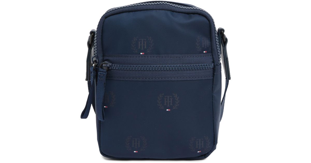 Tommy Hilfiger Addison Mini Crossbody Bag In Navy Multi Crest At