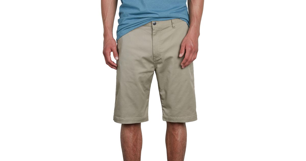 Volcom Monty Stretch Shorts In Khaki in 