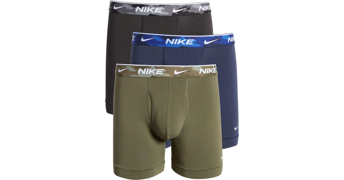 Nike Cotton Dri-fit Everyday Assorted 3-pack Performance Boxer Briefs ...